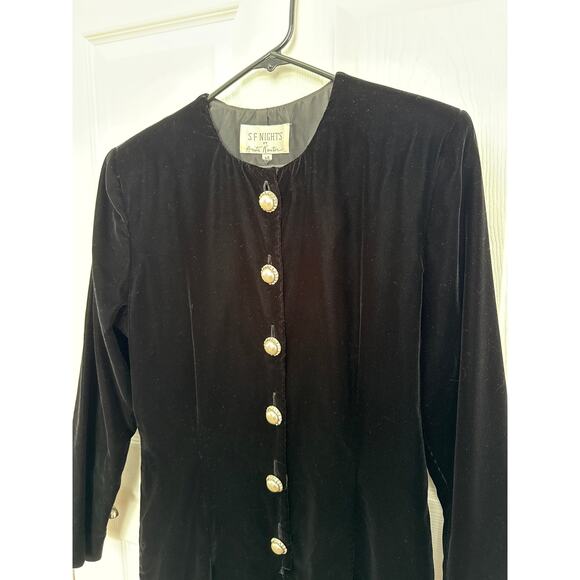American Vintage SF Nights by Anita Kantor velvet formal dress large - Picture 14 of 16
